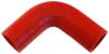 Red Silicone Hose, 1 1/2" I.D. 90 degree Elbow, 4" Legs