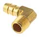 1/4 NPT to 3/8 Hose Barb Fitting, Brass - Right Angle