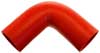 Red Silicone Hose, 2 1/2" I.D. 90 degree Elbow, 6" Legs