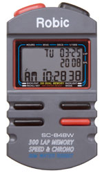 Click for a larger picture of Robic SC-848W Hand Held Timer, 300 Lap Memory