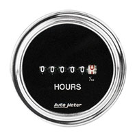 Auto Meter 2 inch Hourmeter, 8 to 32 Volt, Chrome