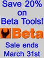 Save 20% on Beta Tools, in stock or special order!