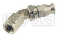Click for a larger picture of Forged Stainless 45 degree 3AN Hose End for -3 PTFE Hose