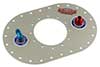 Fuel Safe 6x10 Remote Fill Plate, 8AN PU, 8AN Vent