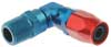 Male NPT Forged Blue Aluminum Swivel Hose End, 90 Degree