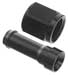 Black Aluminum 3/8" Barbed Hose End, 6AN Female, Straight