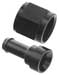 Black Aluminum 3/8" Barbed Hose End, 8AN Female, Straight