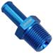1/2 NPT  to 1/2 Hose Barb, Blue Aluminum, Straight