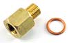 1/8 NPT Female to M10x1.0 Male Pressure Gauge Adapter, Brass