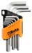 Beta 96/SC9 Set of 9 Chrome Hex Keys in Locking Holder, mm