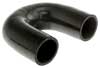 Black Silicone Hose, 1 1/2" I.D. 180 degree Elbow, 4" Legs
