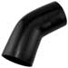 Black Silicone Hose, 4 1/2" I.D. 45 degree Elbow, 6" Legs