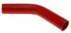 Red Silicone Hose, 1" I.D. 45 degree Elbow, 4" Legs