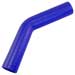 Blue Silicone Hose, 1 1/2" I.D. 45 degree Elbow, 6" Legs