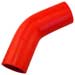 Red Silicone Hose, 2" I.D. 45 degree Elbow, 4" Legs