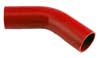 Red Silicone Hose, 2 1/4" I.D. 45 degree Elbow, 4" Legs