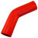 Red Silicone Hose, 2 3/8" I.D. 45 degree Elbow, 6" Legs