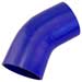 Blue Silicone Hose, 3 1/2" I.D. 45 degree Elbow, 4" Legs