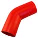 Red Silicone Hose, 3 1/2" I.D. 45 degree Elbow, 6" Legs