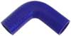 Blue Silicone Hose, 1 1/2" I.D. 90 degree Elbow, 4" Legs