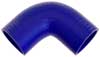 Blue Silicone Hose, 2 3/8" I.D. 90 degree Elbow, 4" Legs
