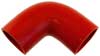Red Silicone Hose, 2 3/8" I.D. 90 degree Elbow, 4" Legs