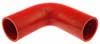Red Silicone Hose, 2 3/8" I.D. 90 degree Elbow, 6" Legs