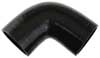 Black Silicone Hose, 2 3/4" I.D. 90 degree Elbow, 4" Legs