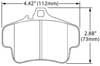 Hawk Brake Pad, Porsche Rear (D738)