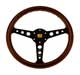 MOMO Heritage Indy Black Spoke Wood Steering Wheel, 350mm