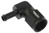 8AN Female to 8mm Barbed Adapter - Black - 90 degree