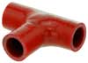 Red Silicone T-Hose, 25mm (1.00") ID w/25mm (1") ID Branch