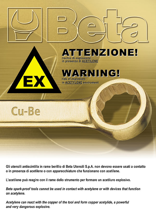 Beta Tools Cu-Be Sparkproof Tools Warning