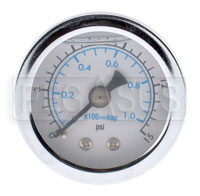 0-15psi Fuel Pressure Gauge, 1/8 NPT