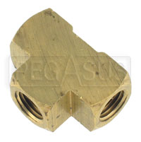 Female Tee Fitting, 1/4 NPT Brass