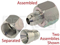AN Female to AN Male Swivel Reducer, Steel