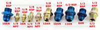 BSP Male to AN or NPT Male Adapter