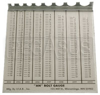 AN Bolt Identification Gauge, AN3 thru AN10