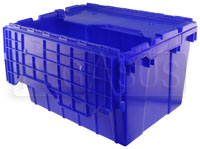 Heavy-duty Plastic Storage Box with Interlocking Cover, Blue