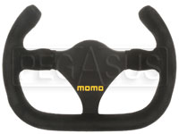 MOMO Flat Bottom Cut-Off Top Steering Wheel, Suede, 270mm