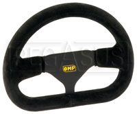 OMP Indy Flat-Bottom Steering Wheel, Suede, 250mm (9 7/8")