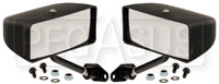 Club Series Rectangular Convex Lens Mirrors, Nylon, Pair