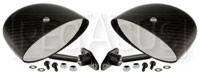Club Series Elliptical Convex Mirrors, Carbon Fiber, Pair