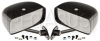 Club Series Rectangular Convex Mirrors, Carbon Fiber, Pair