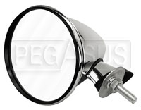 Reproduction Polished Bullet Mirror, 1-Bolt, Flat Lens
