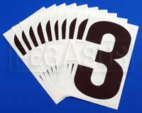 6" Vinyl Kart Numbers, (pkg 10) specify color & number