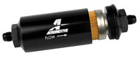 In-Line Fuel Filter, 10 Micron Cellulose, 6AN Male, Black