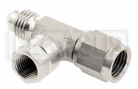 4AN Male to 4AN Female Adapter w/ M10 Port in Hex, Stainless