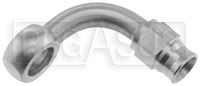 Stainless Steel Bent Banjo #3 Hose End, 90 Deg, 3/8 (10mm)