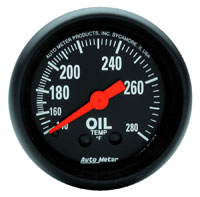 Z Series 2 inch Oil Temp Gauge, 140-280 degree, 6 foot